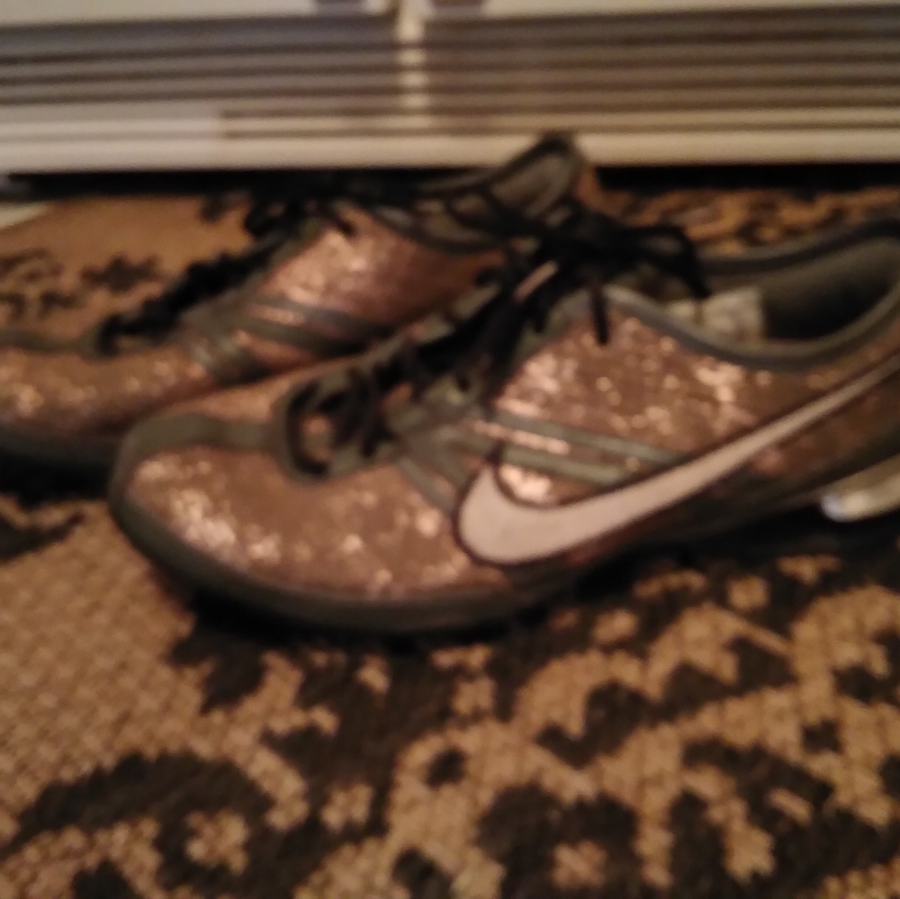 Women's Black and Gold Nike Shox